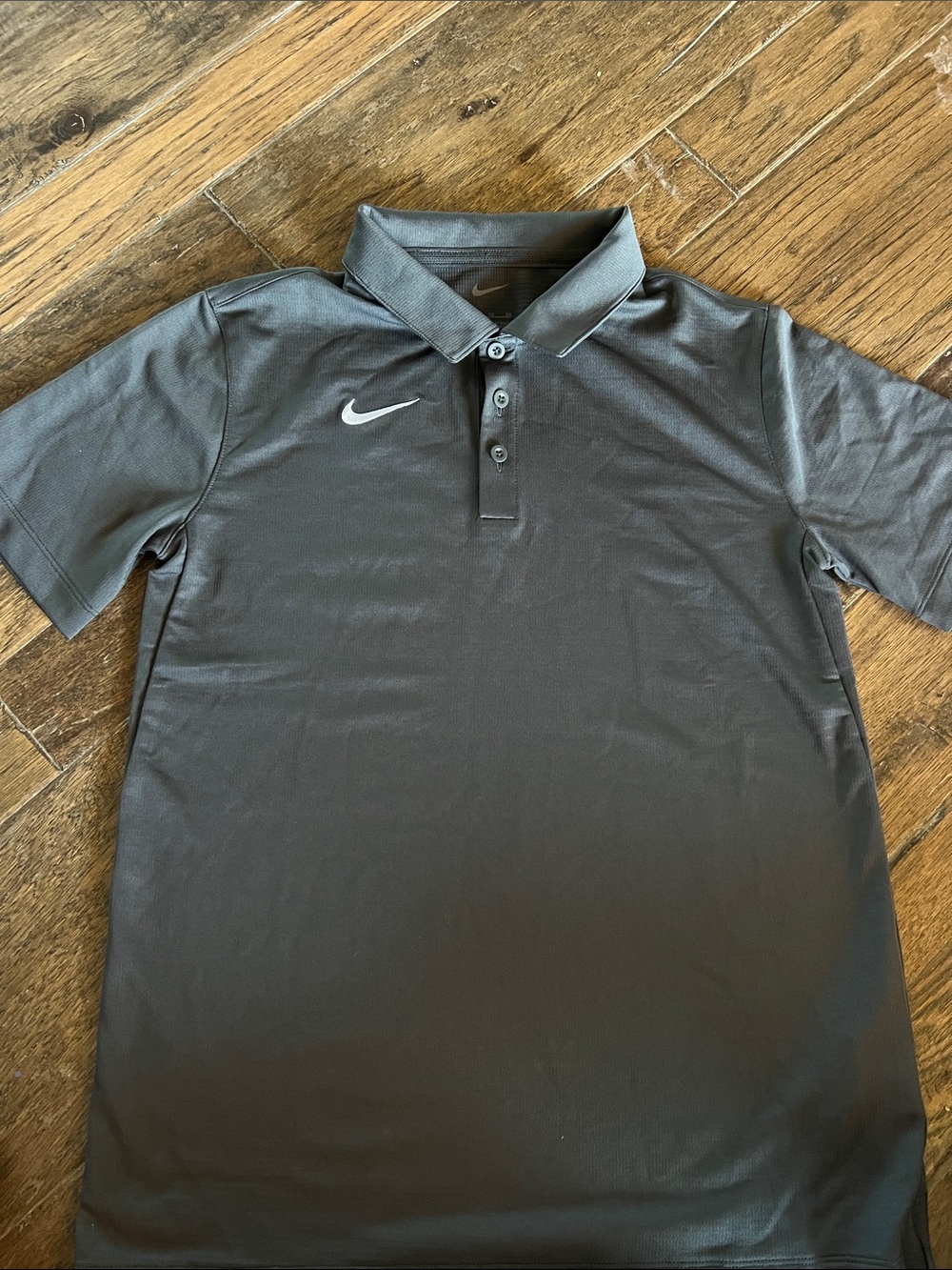 Nike Dark Gray Performance Polo with Nike Swoosh